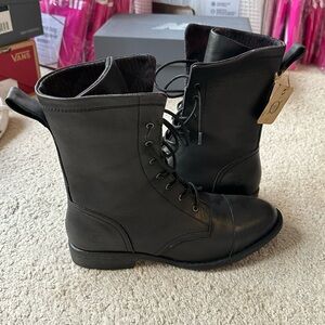 BORN black combat boots size 9